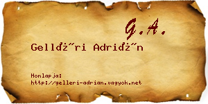 Gelléri Adrián névjegykártya